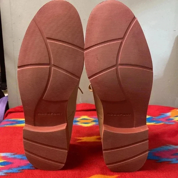 Rockport Tan Leather Suede Tie Shoes Size 12 - Picture 8 of 9